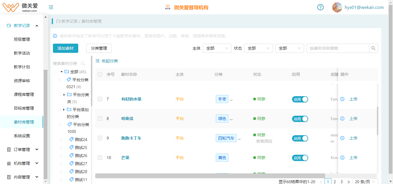 素材库列表