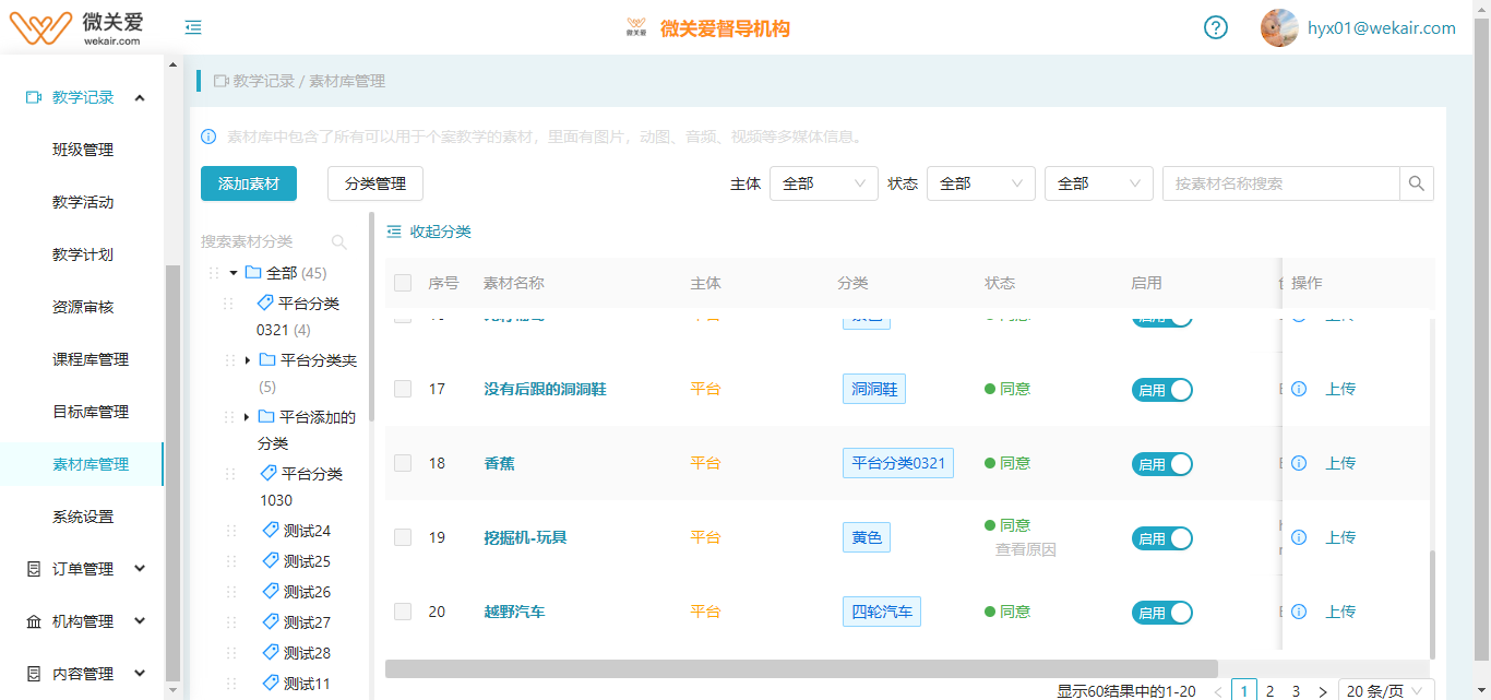 素材管理