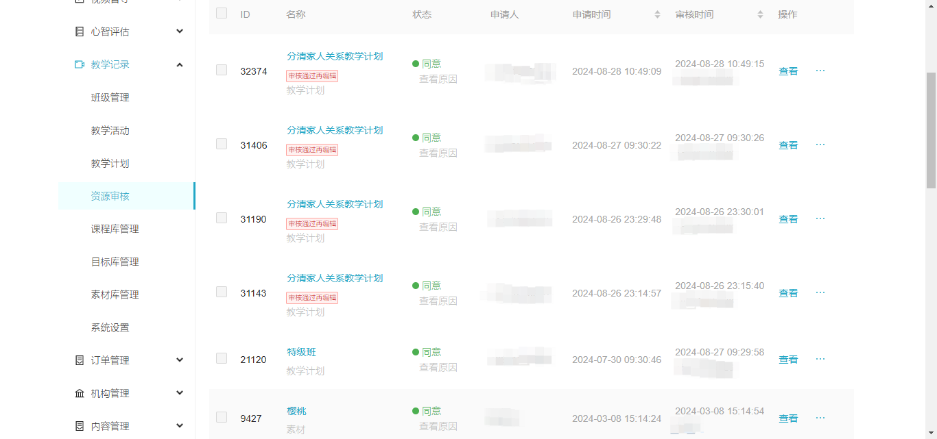 资源审核列表